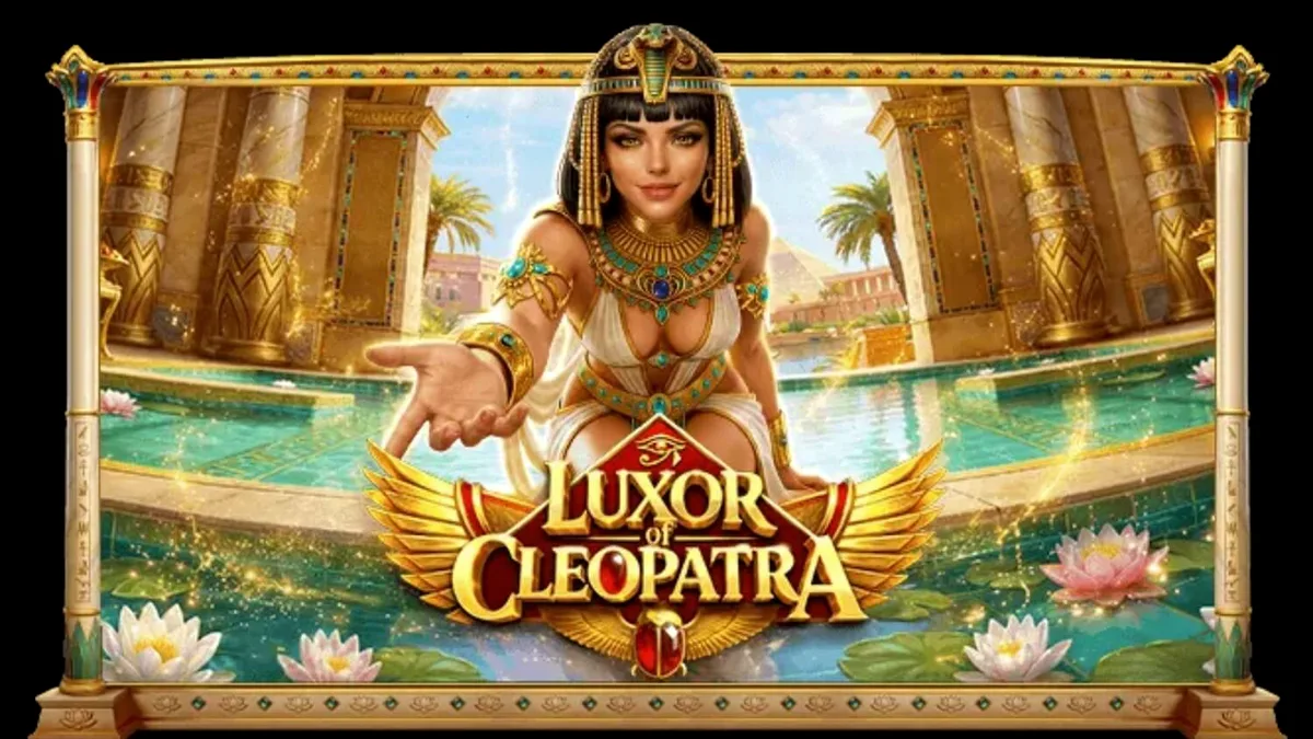 Luxor of Cleopatra slot game featuring Egyptian queen and golden reels